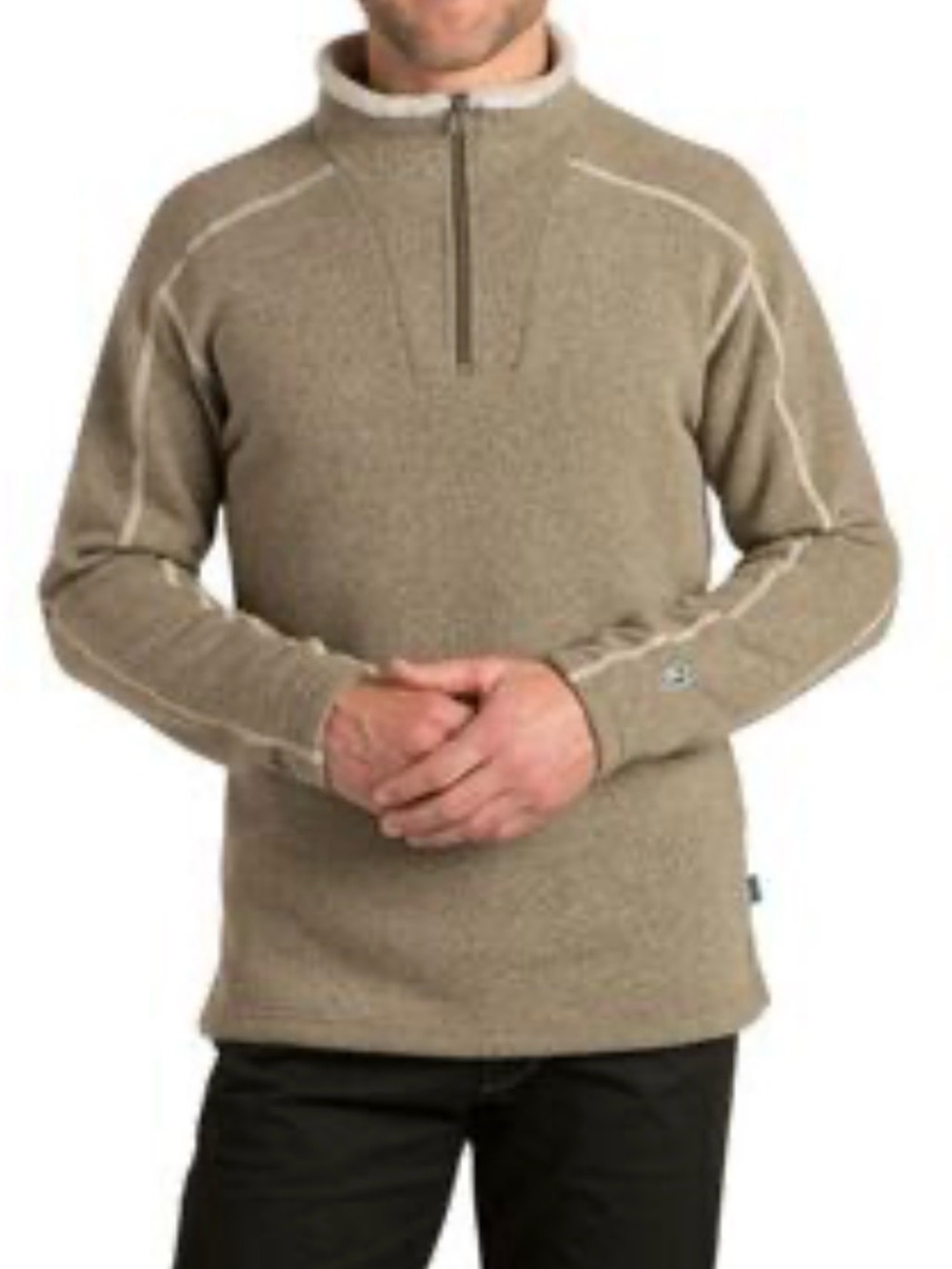 KUHL Europa 1/4 Zip Fleece Alpaca Oatmeal Brown Sweater Size XL Men’s